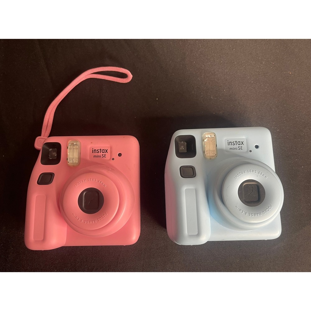 Fujifilm Instax Mini SE Instant Film Camera Bundle Pink and Blue 2-Pack